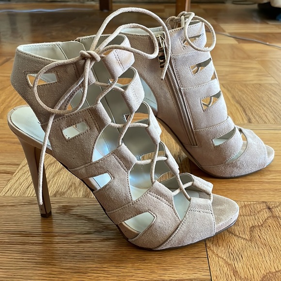 Shoemint pink suede lace up heels - Picture 3 of 7